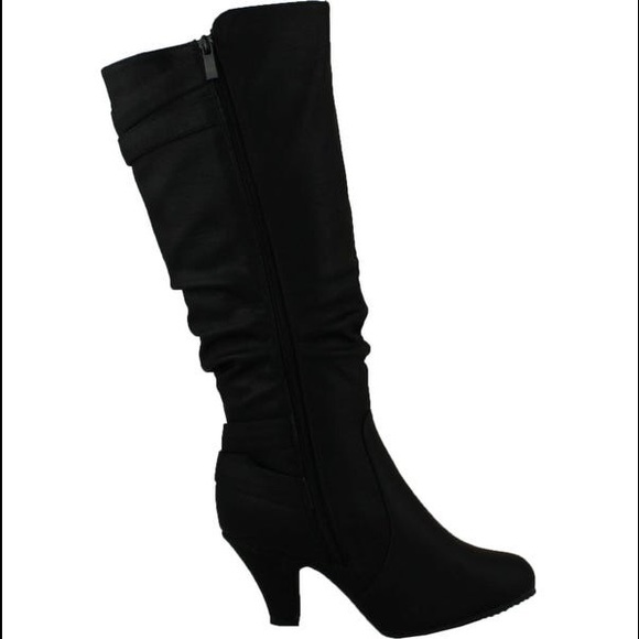 knee high kitten heel boots